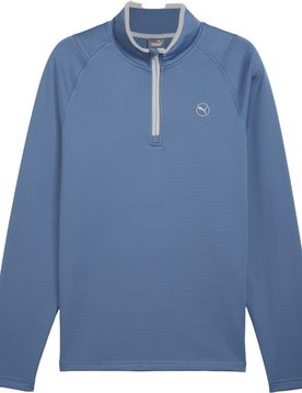 Pullover Waffle 1/4 Zip, blau s