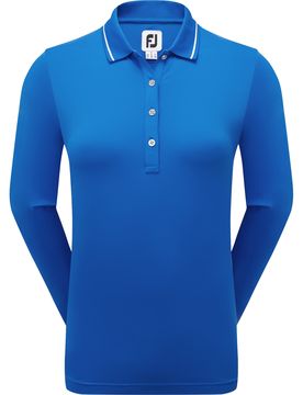 Polo Langarm Thermal Jersey-3a, blau s