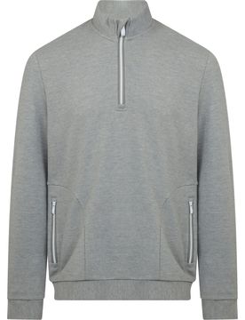 Layer 1/4 Zip Mixed Media Heritage, grau m