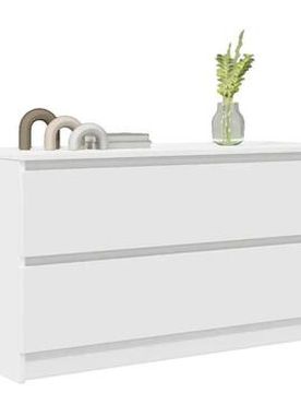 Meuble Tv Bois D'Ingénierie Blanc 100x35x54 Cm Einheitsgrösse