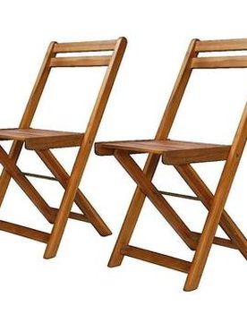 Ensemble De 2 Chaises De Bistro En Bois D'Acacia Marron Einheitsgrösse