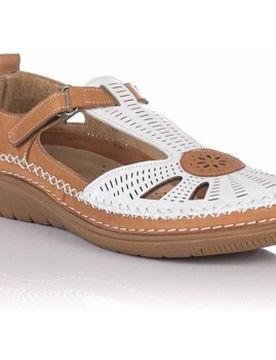 Flache Sandalen Sandale Mit Klettverschluss – Leder 38