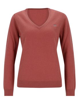 EXTRAFINE LAMBSWOOL BLEND V-NECK female