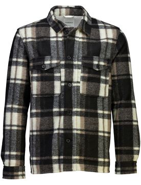 XXL Brushed check overshirt male