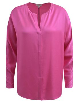 BLOUSE W ROUND NECK AND CF SLIT AE female