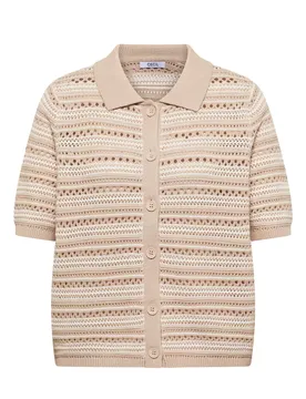 EO_tructure tripe Polo Card female