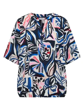 TOS Splitneck Print Blouse female