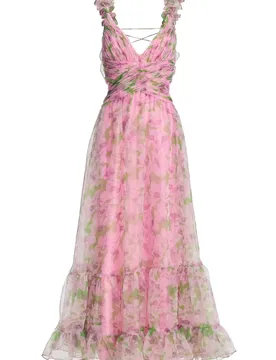 Abendkleid mit floralem Print und R female