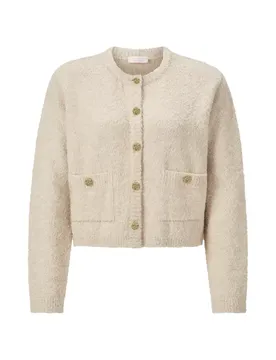 Crew-Neck Cardigan Bouclé female