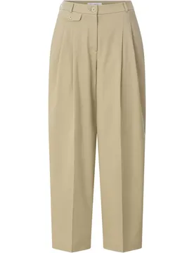 Cotton barrel pants with pleats female