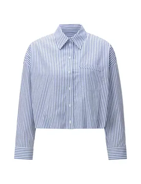 Cotton Striped Balloon Blouse female