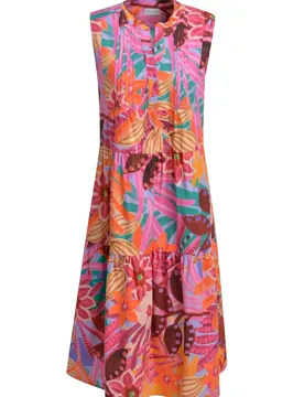 SLEEVELESS ROUNDNECK DRESS WITH VOL female