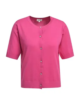 ROUNDNECK CARDIGAN W PLACKET AE 3/4 female