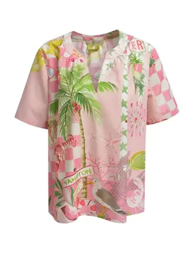 SHORT SLV V-NECK BLOUSE female