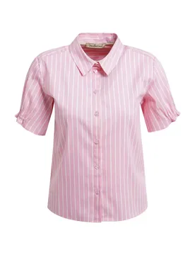 STRIPED HALF SLV COLLAR BLOUSE female