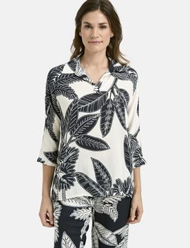 HALF PLACKET COLLAR BLOUSE female