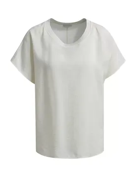 BOXY BLOUSE ROUND RIB NECK 1/2 SLEE female
