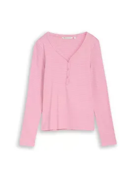 Striped henley T-shirt female