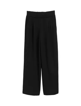 Pleated wide leg pants female