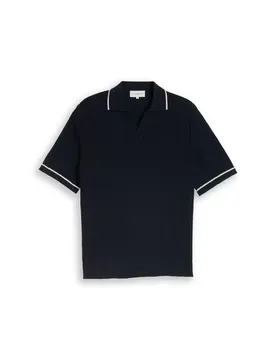 XXL slub knit polo male