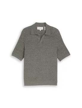 Knit polo with linen mix male