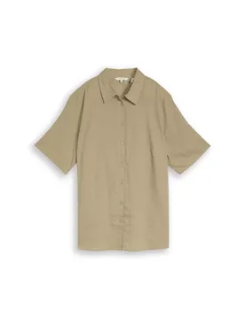 Blouse shortsleeves with linen female