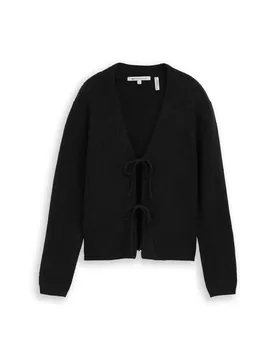 Cozy cardigan with bow detai femae