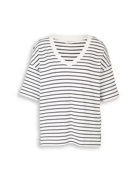 T-shirt bold v-neck stripe female