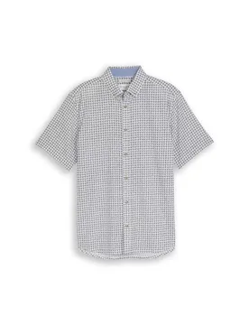 Printed cotton linen shirt male