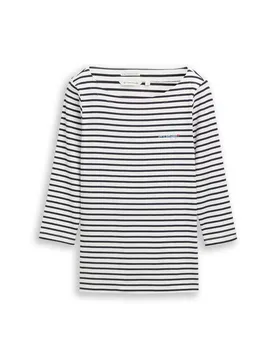 T-shirt boat neck stripe female