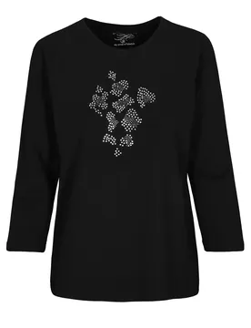 Rdh.-Shirt, 3/4 Arm, Steinchen female