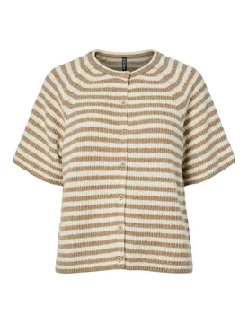 PCMALOU O-NECK TRIPE CARDIGAN P female