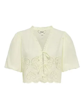 ONLBRYSON S/S SHORT EMB TIE TOP WVN female