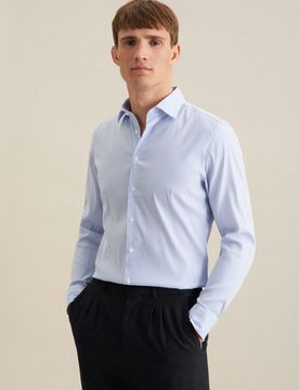 Slim Performance-Hemd Streifen Blau 38