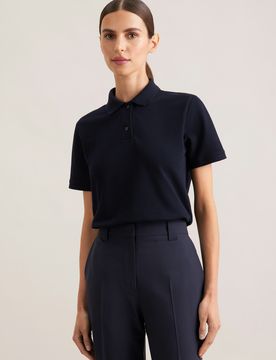 Piqué Poloshirt aus Baumwolle regular fit Blau L