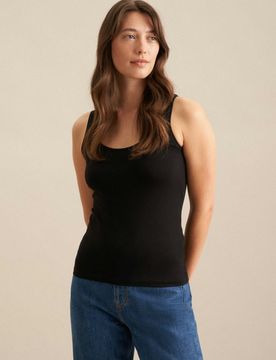 Jersey Top aus Baumwolle mit Stretchanteil Schwarz XL