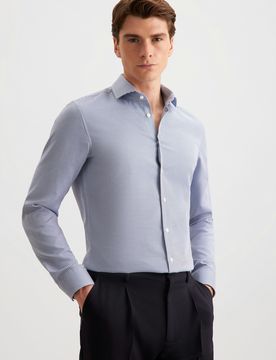 X-Slim Business Hemd Pepita Blau 40