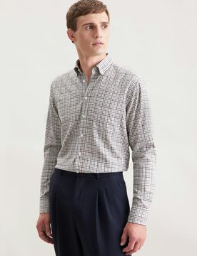 Regular Flanellhemd Karo Braun 45