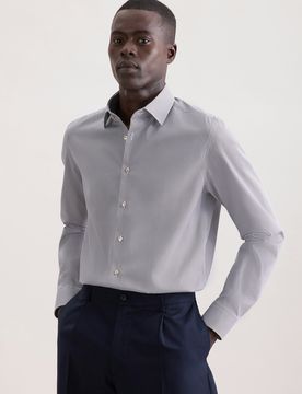 Slim Business Hemd Druck Beige 39