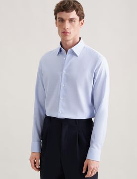 Slim Business Hemd Karo Blau 44
