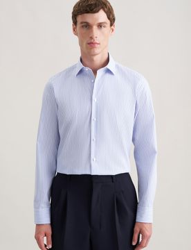 Slim Business Hemd Uni Blau M