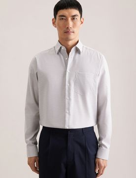 Comfort Business Hemd Karo Beige 48
