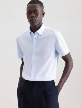Slim Business Hemd Struktur Blau 38
