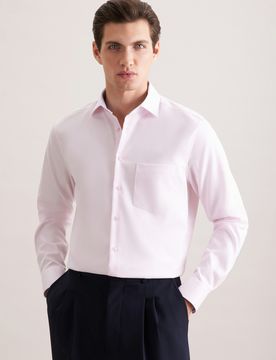 Comfort Business Hemd Struktur Rosa/Pink 46