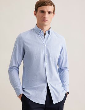 Slim Casual Hemd Karo Blau 45