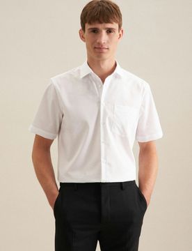 Comfort Business Hemd Uni Weiß 43