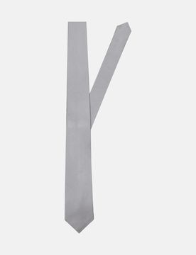Breit (7cm) Krawatte Gestreift Grau ****