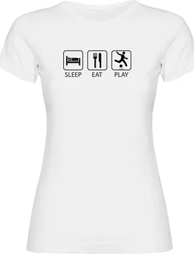 T-shirt à Manches Courtes Sleep Eat And Play Football White L