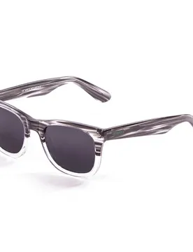 Lunettes De Soleil Polarisées Biarritz Demy Black With White Bellow With Smoke Lens CAT3