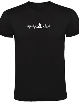 T-shirt à Manches Courtes Snowboarding Heartbeat Black S